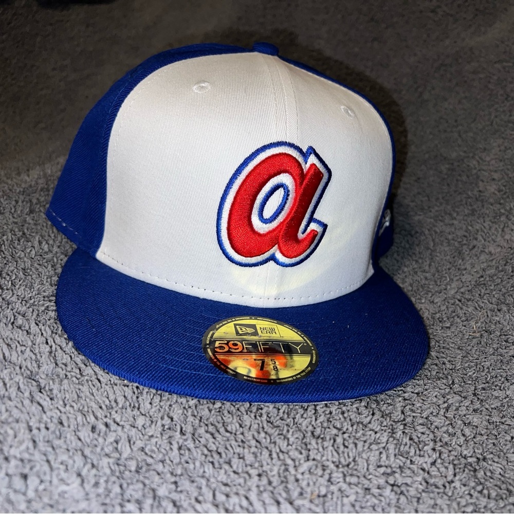 Men's Atlanta Braves New Era White/Royal Optic 59FIFTY Fitted Hat